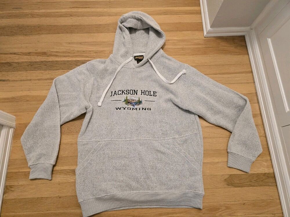 Renegade Club Sweater Mens Large Gray Jackson Hole Wyoming Pullover